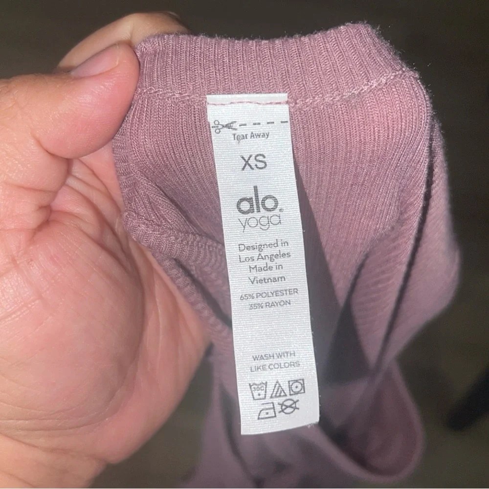ALO YOGA Enso Airbrush Mauve Tank Top